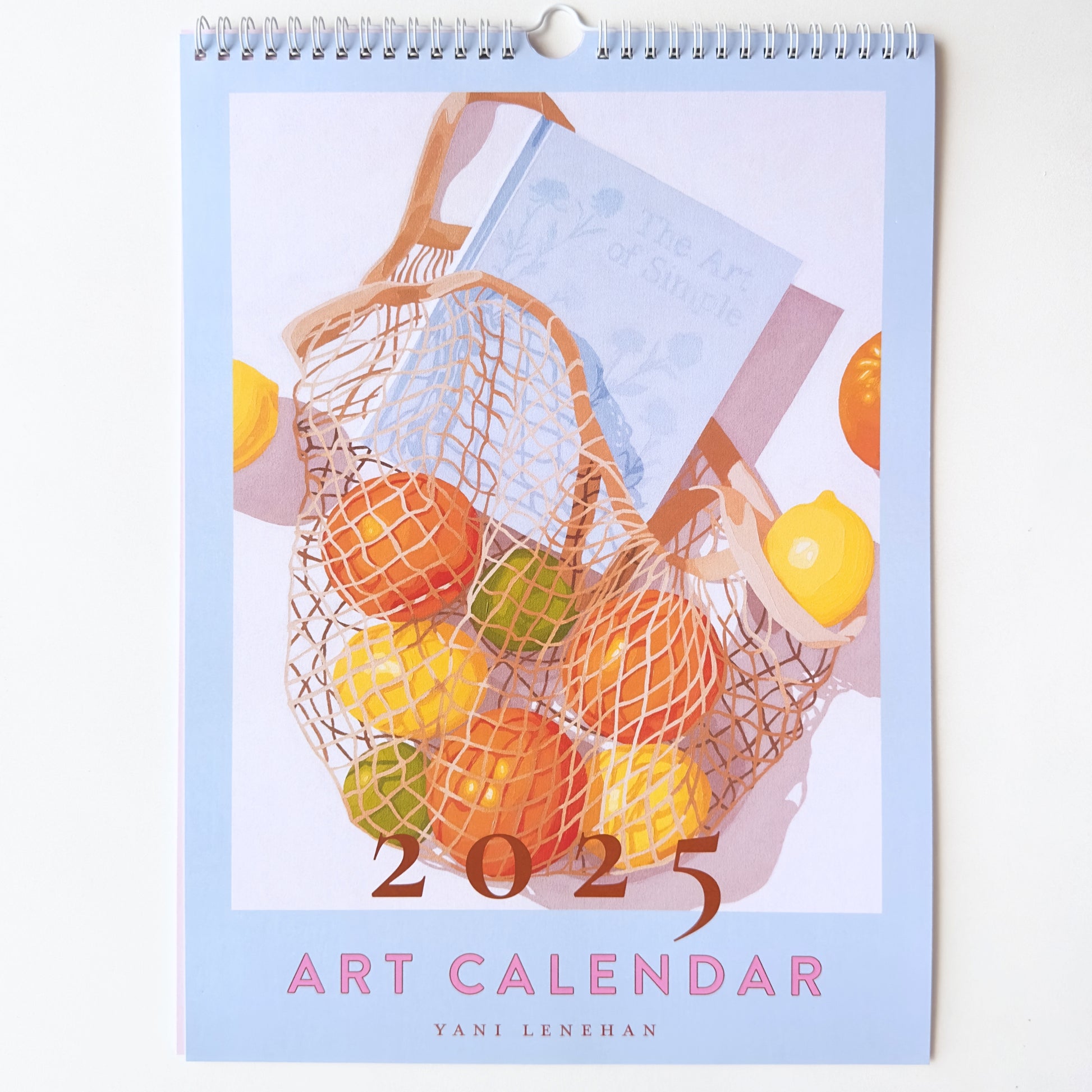 colorful stationery art calendar for your walls based on original still life vibrant, bright and fresh oil paintings by australian emerging artist yani lenehan