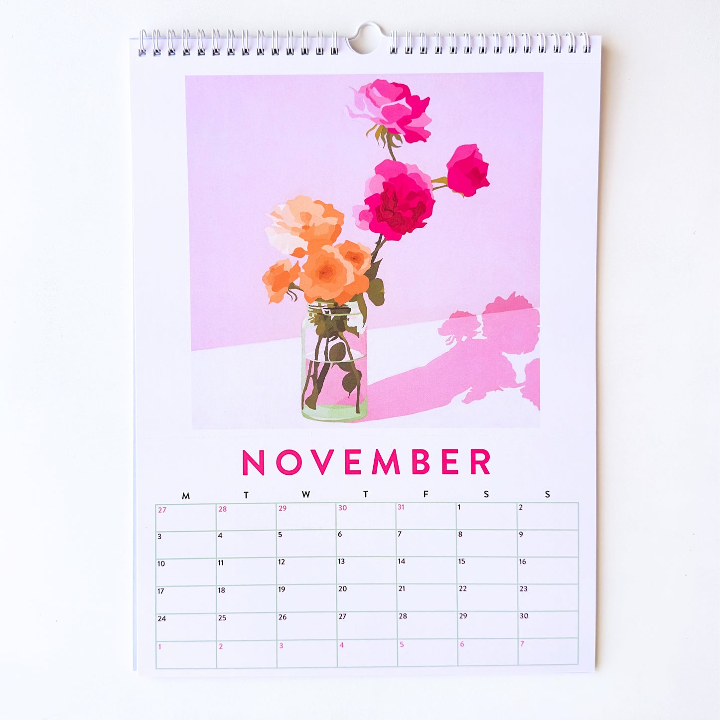 colorful stationery art calendar for your walls based on original still life vibrant, bright and fresh oil paintings by australian emerging artist yani lenehan