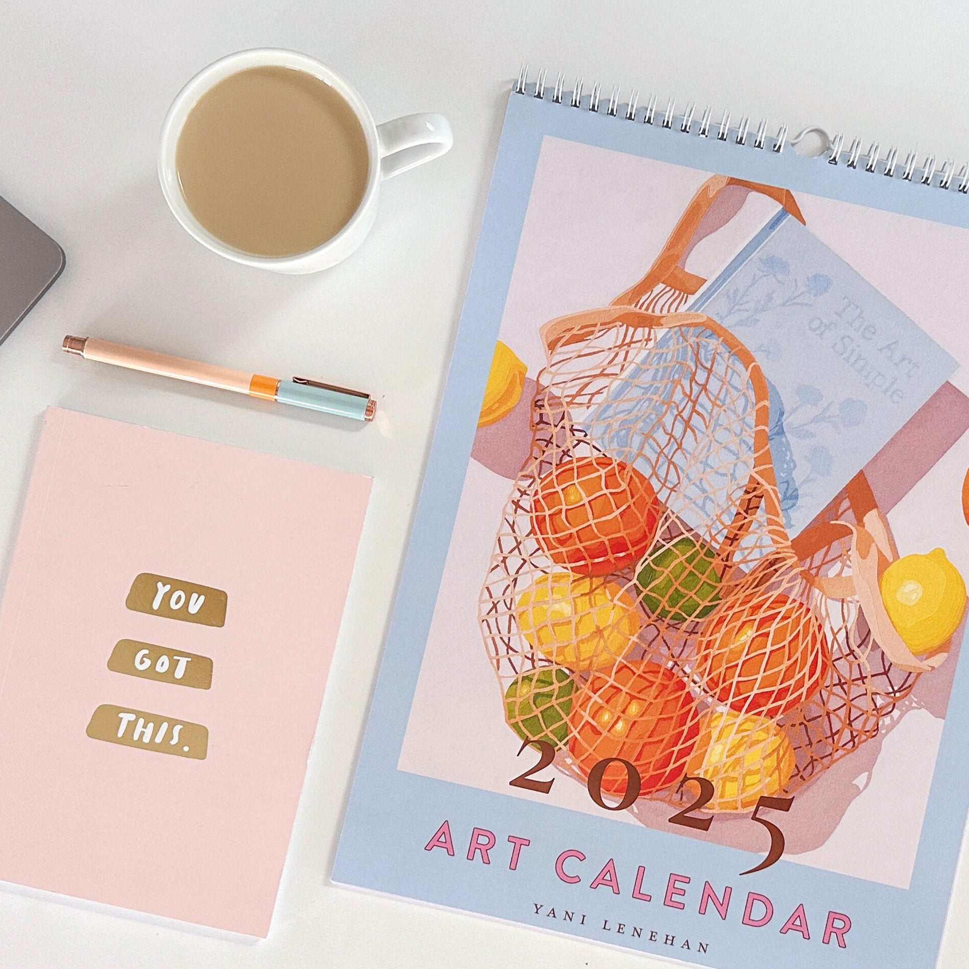 colorful stationery art calendar for your walls based on original still life vibrant, bright and fresh oil paintings by australian emerging artist yani lenehan