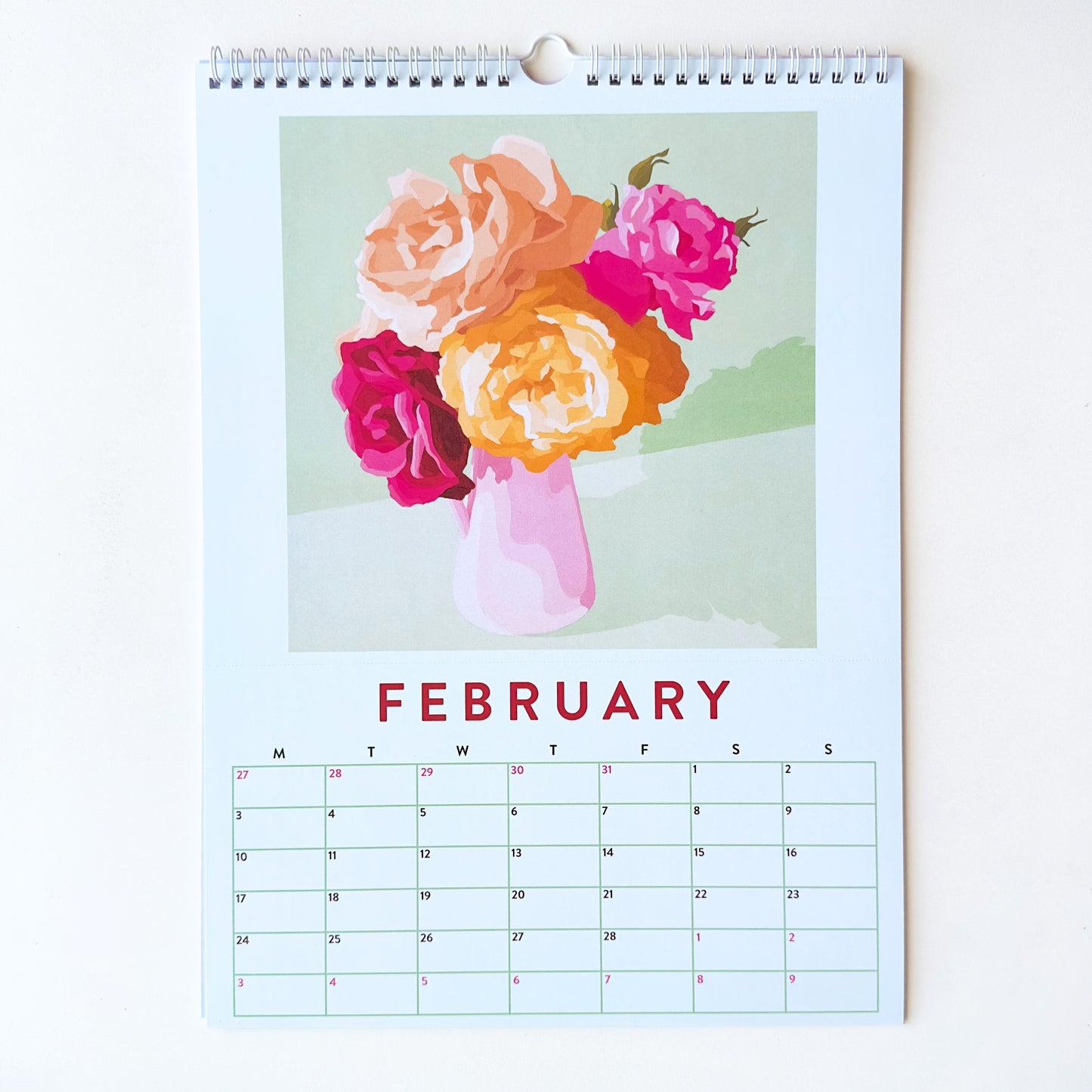 colorful stationery art calendar for your walls based on original still life vibrant, bright and fresh oil paintings by australian emerging artist yani lenehan