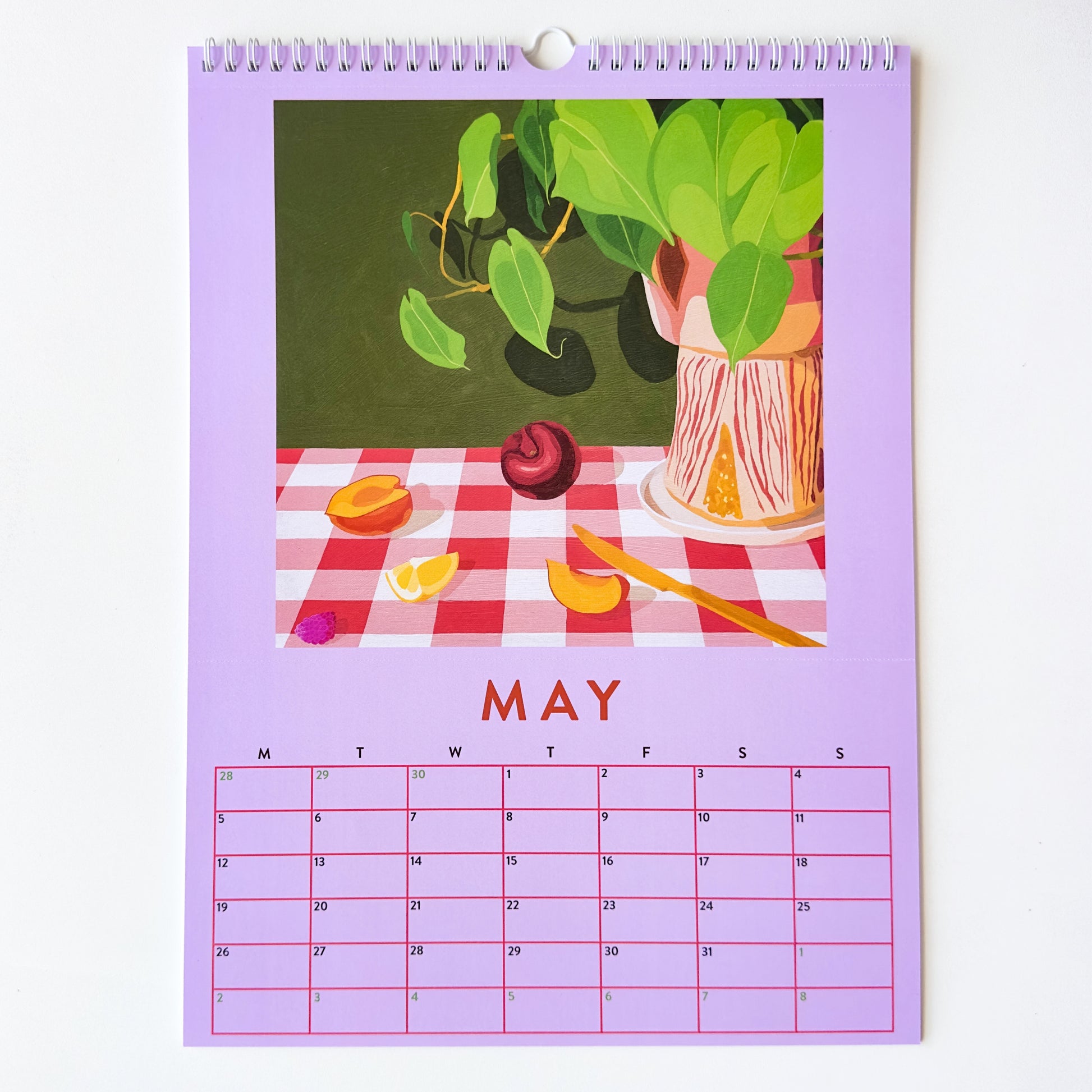 colorful stationery art calendar for your walls based on original still life vibrant, bright and fresh oil paintings by australian emerging artist yani lenehan