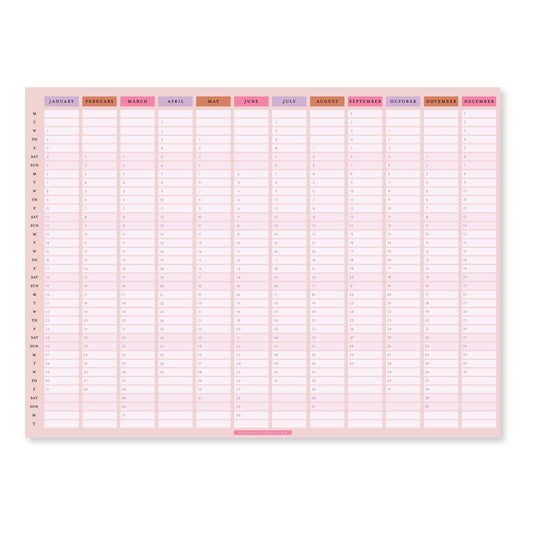 a2 size 2025 wall yearly planner calendar in bright and vibrant colors, perfect for your home or office