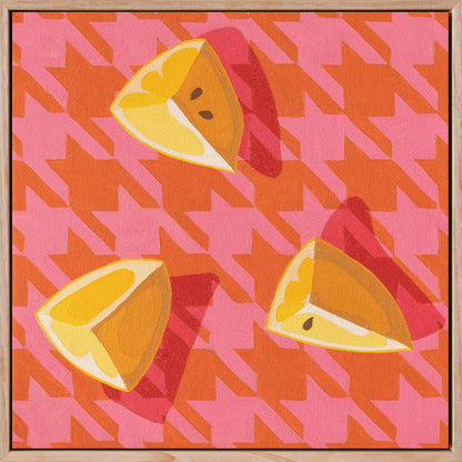 Houndstooth Citrus Burnt Orange Canvas Print
