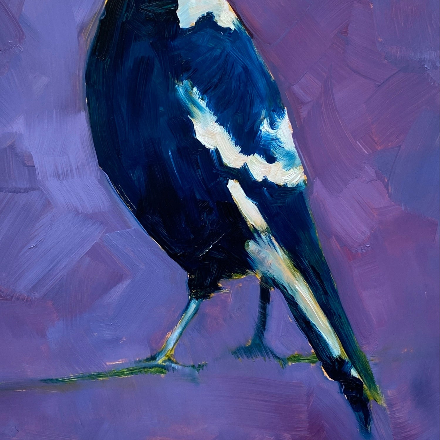 Original Art Magpie on Purple Yani Lenehan