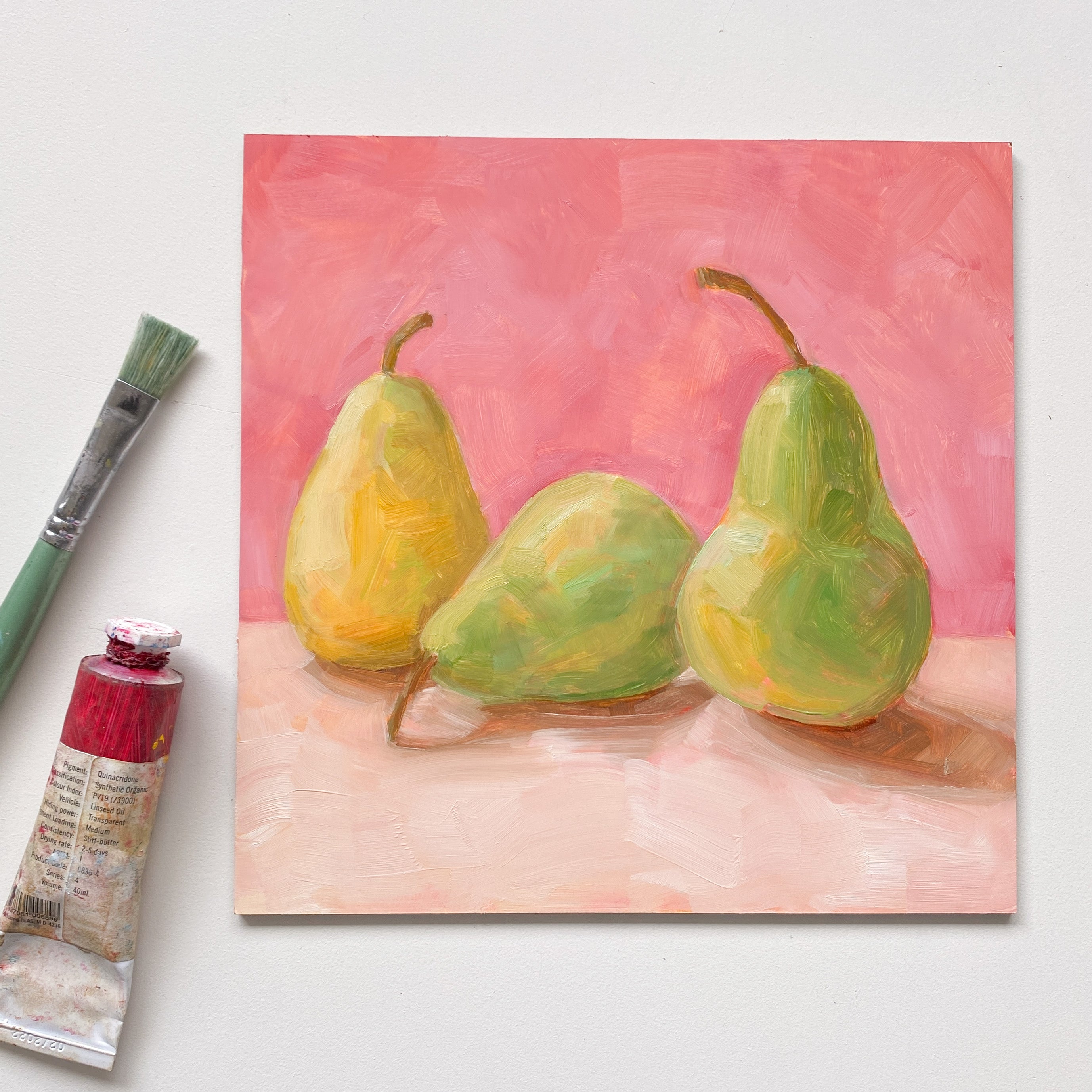 “Green pears” watercolor sold painting.